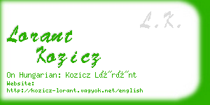 lorant kozicz business card